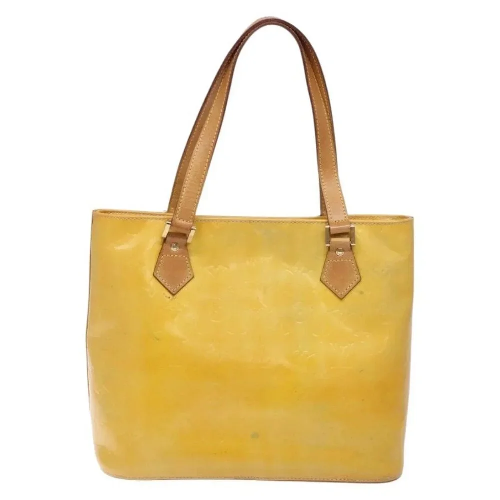LOUIS VUITTON Monogram Vernis Houston Hand Bag Gris M91053 LV Auth 132526